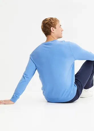 Pull en fine maille, Regular • bleu moyen • Boutique bonprix