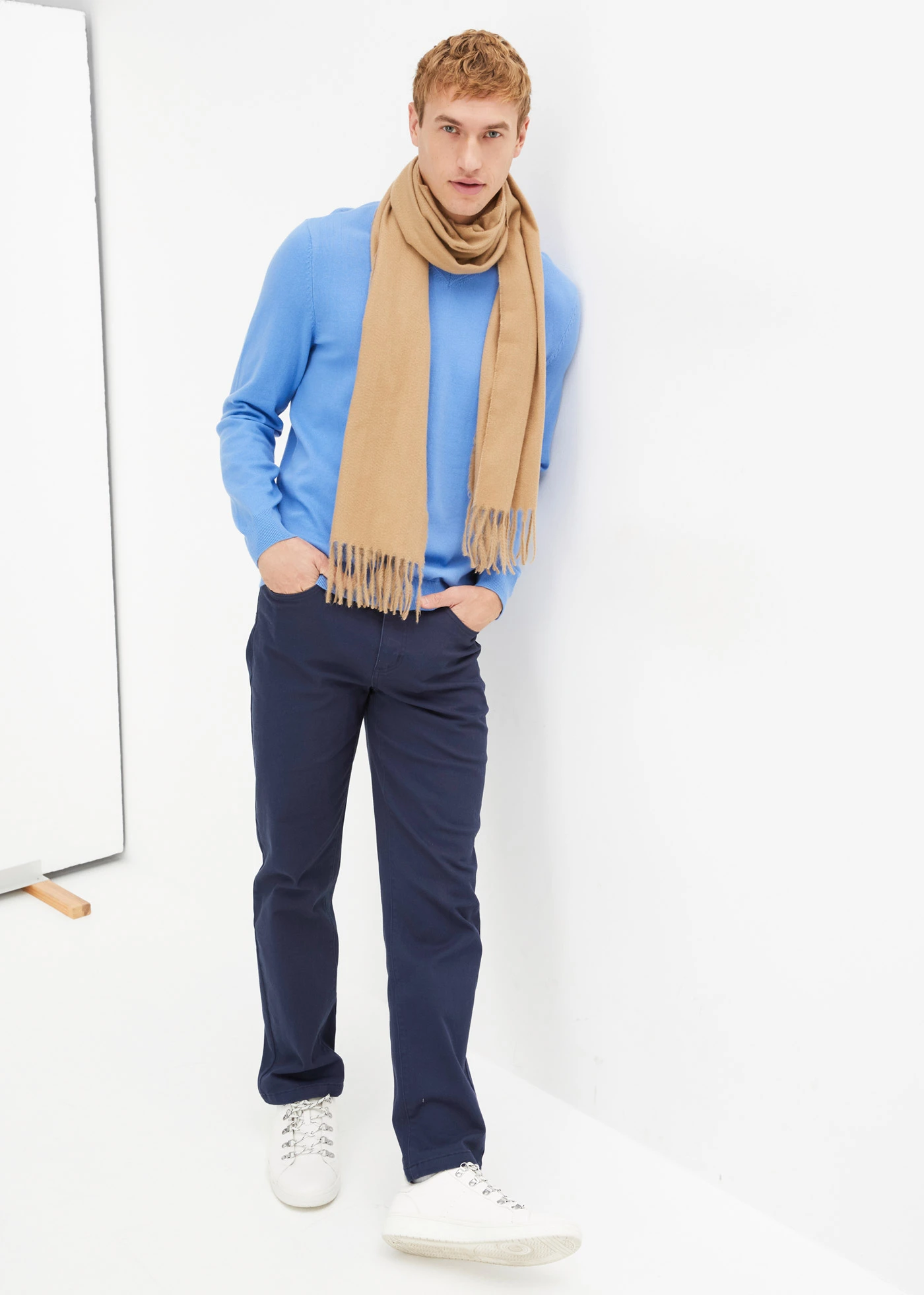 Pull doux en fine maille • bleu moyen • Boutique bonprix