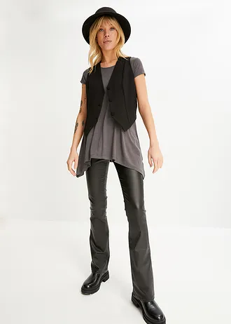 Tričko v asymetrické délce, barva: tmavě šedá