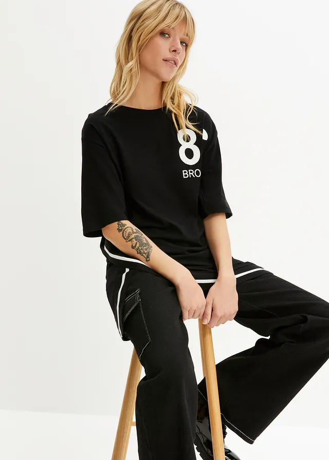 T-shirt oversize doux en viscose mélangée • noir • product-page.page-title-suffix