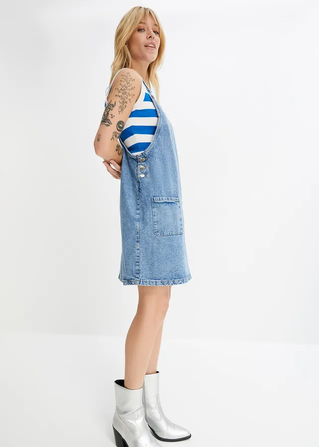 Robe salopette en jean • bleu denim washed • Boutique bonprix