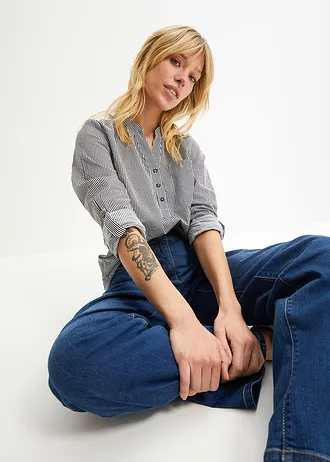 Bavlněná tunika, barva: tmavě modro-bílá s proužky