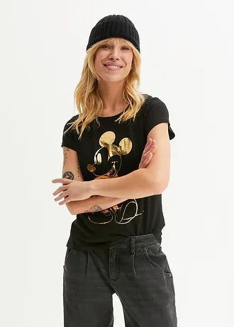 T-shirt à imprimé Mickey • noir-doré • Boutique bonprix