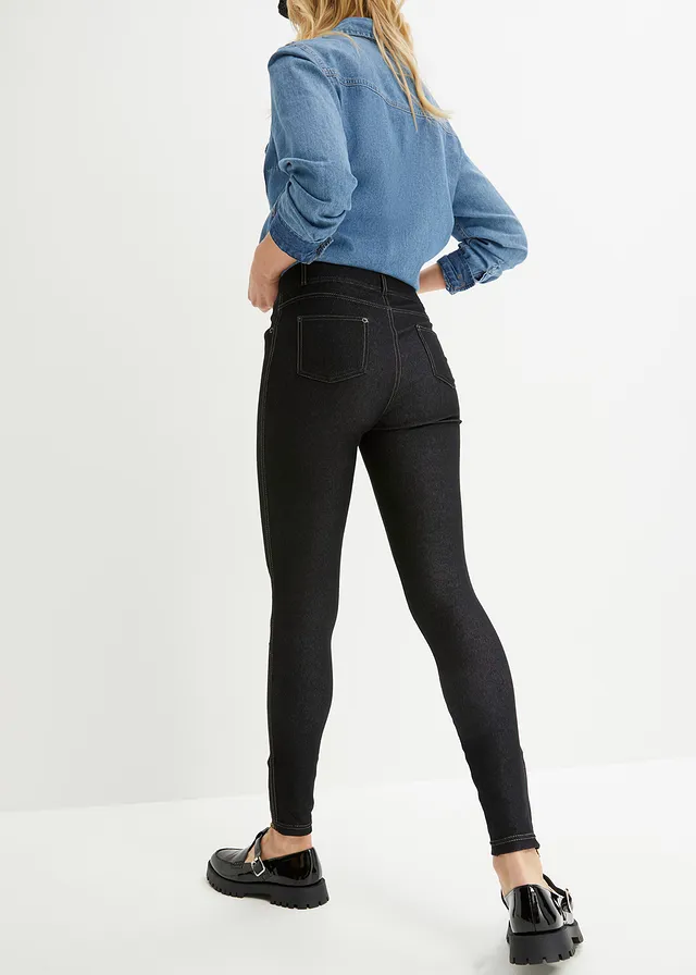 Legging effet jean, Couleur: noir denim