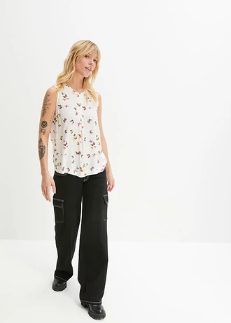 Blouse sans manches • blanc imprimé • Boutique bonprix