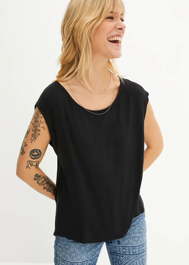 Shirt in een viscosemix • zwart • product-page.page-title-suffix