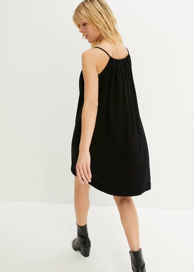 Robe fluide en jersey viscose • noir • Boutique bonprix