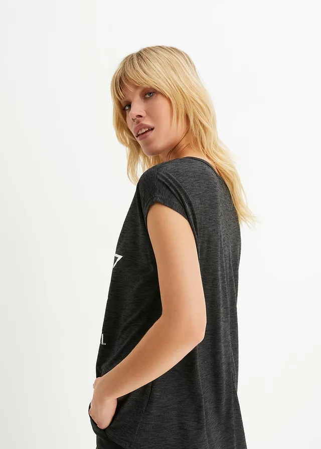 T-shirt long en viscose mélangée • noir imprimé • product-page.page-title-suffix
