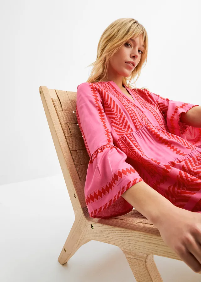 Tuniekjurk van soepele viscose • rood-pink • product-page.page-title-suffix
