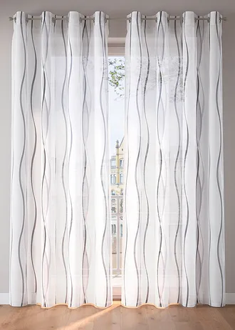 Gordijn met golfmotief (1 stuk)