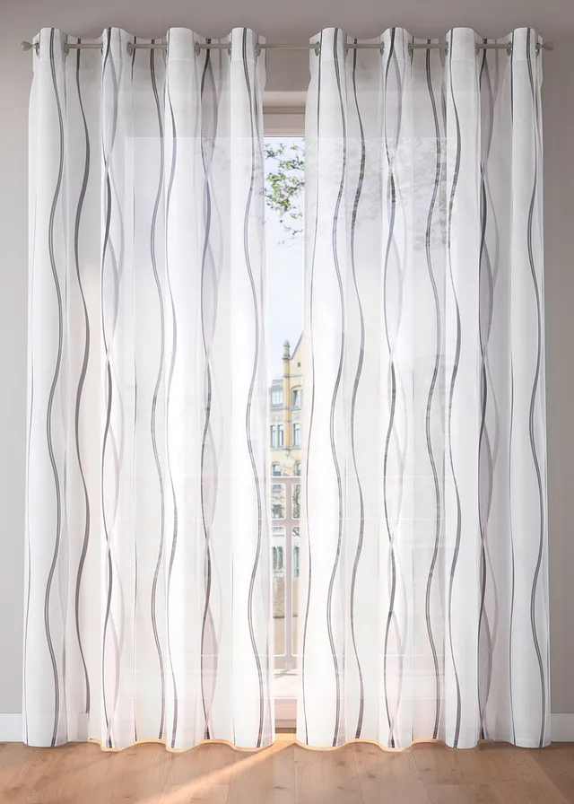 Perdea cu model ondulat (1 buc.)