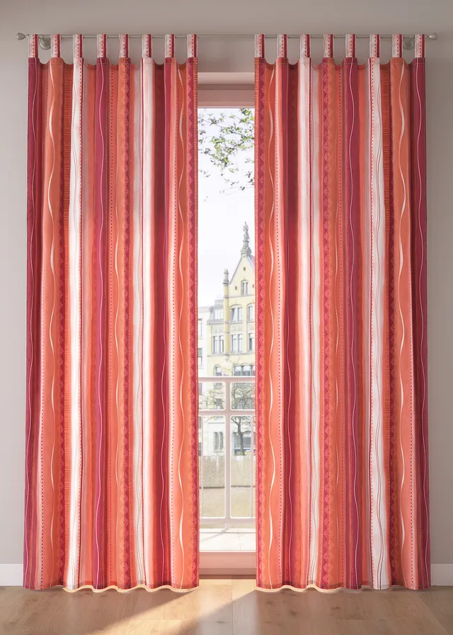 Microvezel gordijn met print (1 stuk) • terracotta • bonprix online shop