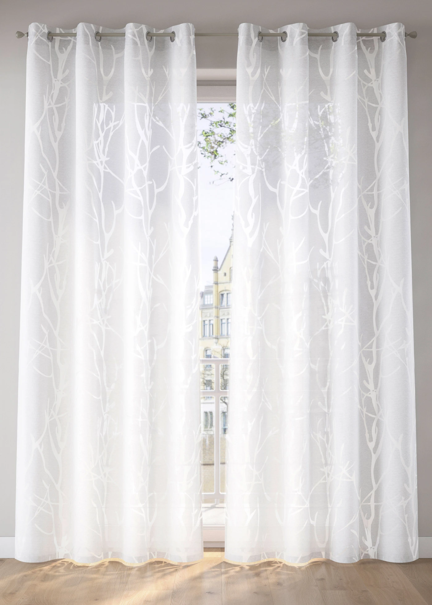 Voilage à motif dévoré (1 pce) • blanc • Boutique bonprix