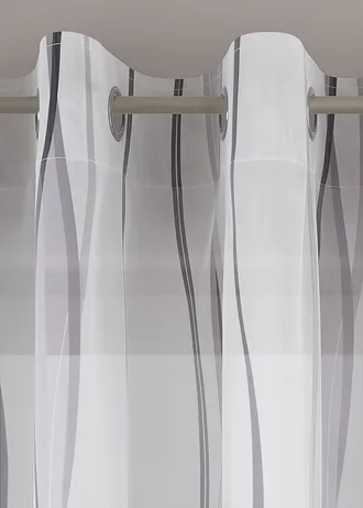 Voilage imprimé vagues (1 pce) • argenté-blanc • Boutique bonprix