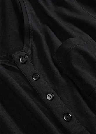 Tricou cu bandă de nasturi • negru • magazin bonprix