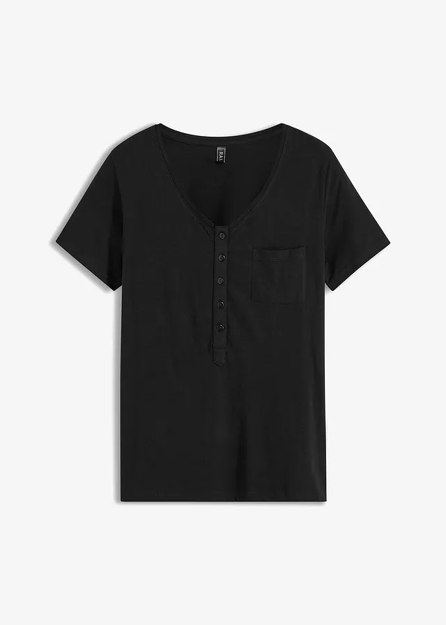 T-shirt à encolure boutonnée
