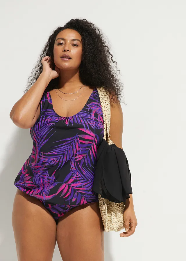 Haut de tankini, Couleur: noir/violet imprimé