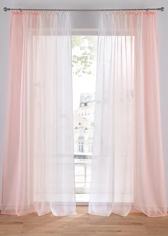 Lot de 2 voilages en tissu léger, aussi en XXL