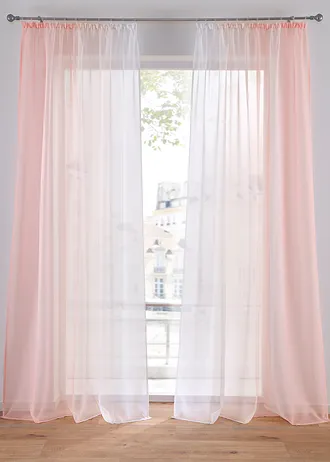 Lot de 2 voilages en tissu léger, aussi en XXL