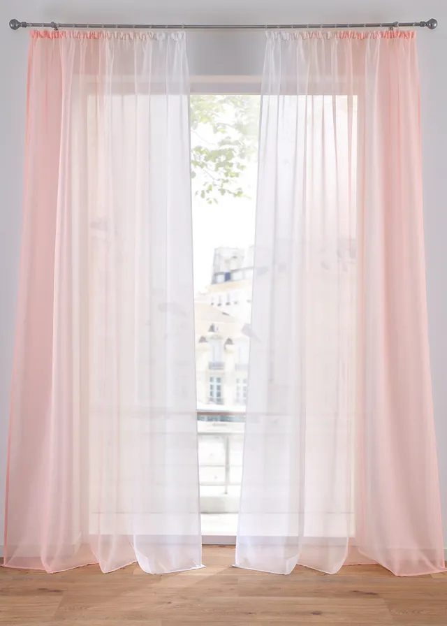 Záclona z ľahkého volálu, aj extra dlhá (2 ks)