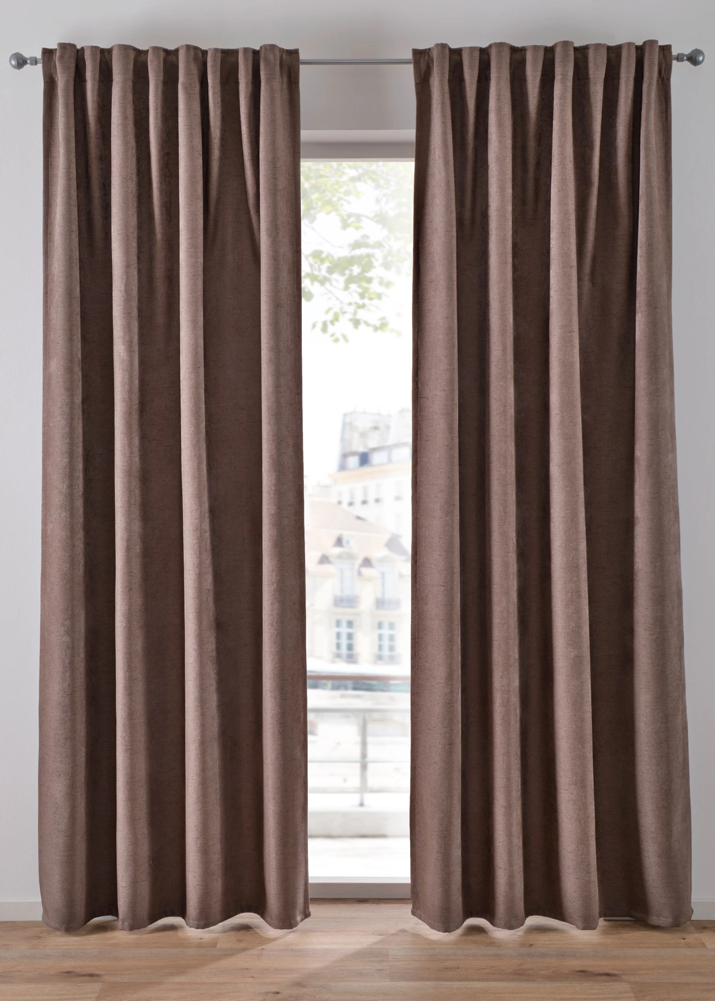 Verduisterend gordijn met lichte structuur (set van 2) • bruin • bonprix online shop