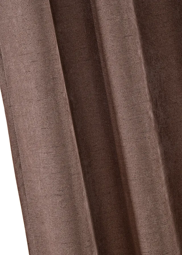Lot de 2 rideaux obscurcissants texturés, Couleur: noyer