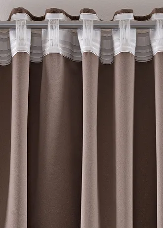 Verduisterend gordijn met lichte structuur (set van 2) • bruin • bonprix online shop