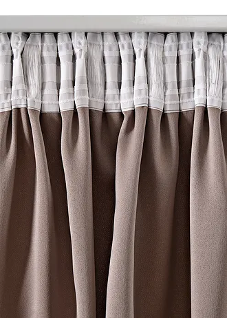 Verduisterend gordijn met lichte structuur (set van 2) • bruin • bonprix online shop