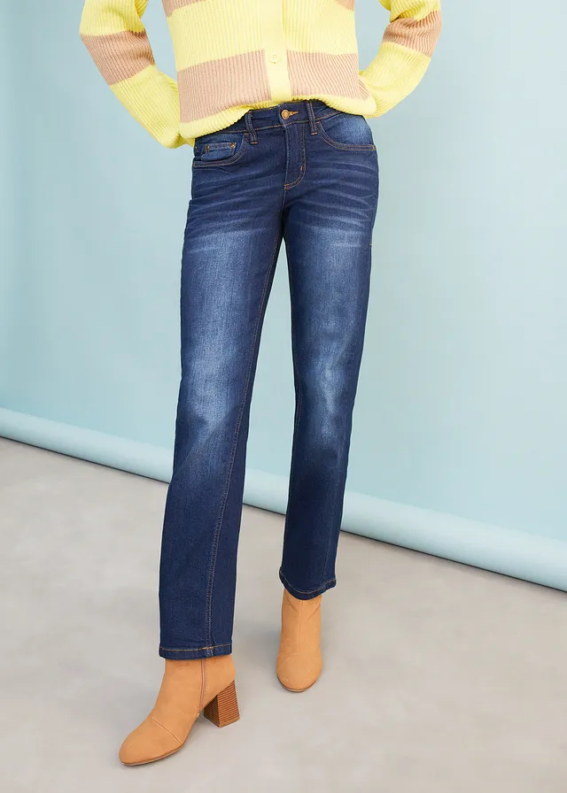 Jean Straight taille mi-haute, extensible • bleu used • product-page.page-title-suffix