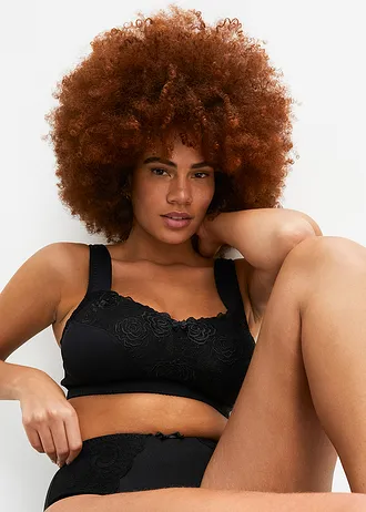 Minimizer bh zonder beugels met gewatteerde bandjes, Kleur: zwart