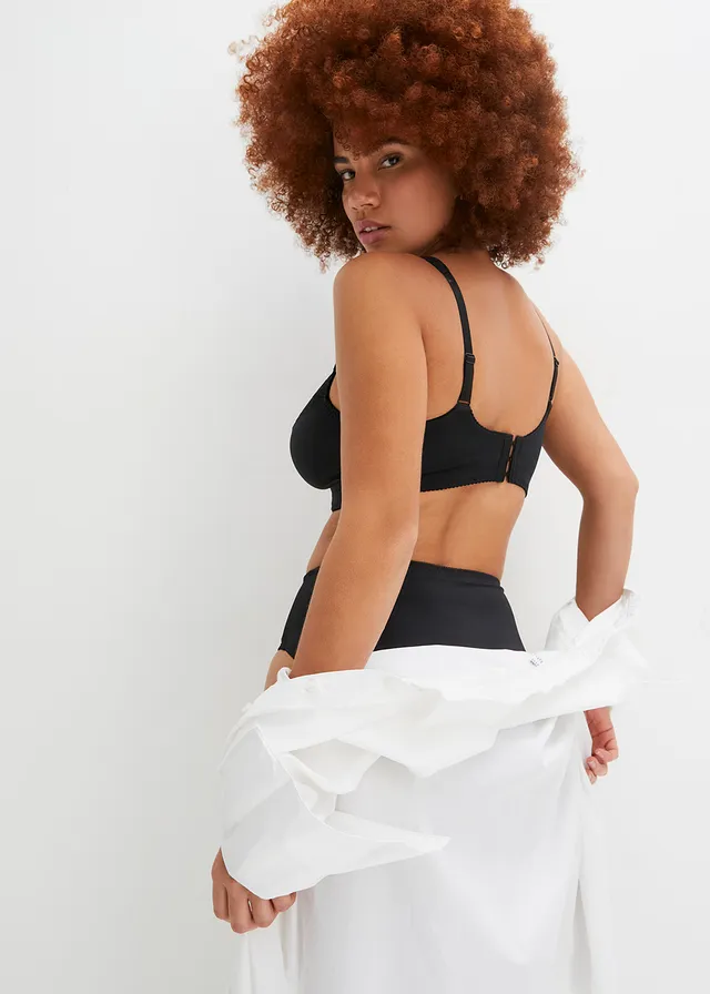 Soutien-gorge minimiseur sans armatures, bretelles rembourrées, Couleur: noir