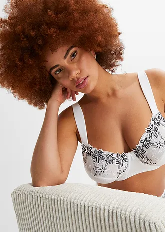 Soutiens-gorge à armatures et bretelles rembourrées (lot de 2) • blanc + blanc-noir • Boutique bonprix