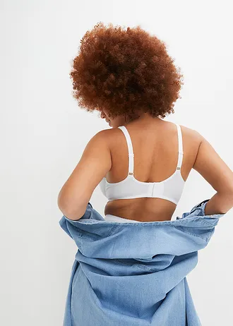 Minimizer bh met gewatteeerde bandjes, Kleur: wit