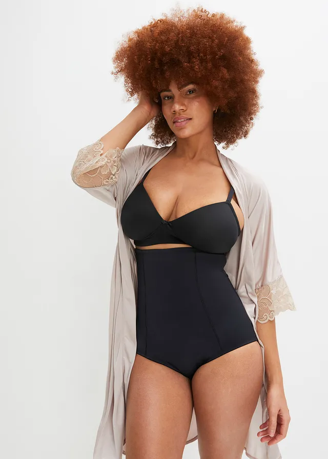 Slip sculptant taille haute, maintien fort, Couleur: noir