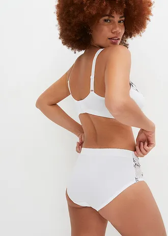 Corrigerende slip met elegant borduursel (set van 2) • wit+wit-zwart • bonprix online shop