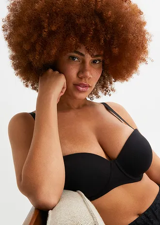 Variálható melltartó merevítővel és bio-pamuttal (2 db-os csomag), szín: fehér/fekete