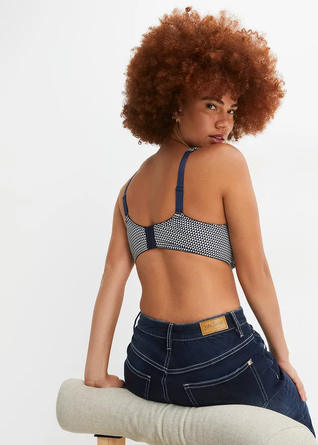 Soutien-gorge minimiseur à bretelles rembourrées • bleu foncé-champagne imprimé • product-page.page-title-suffix