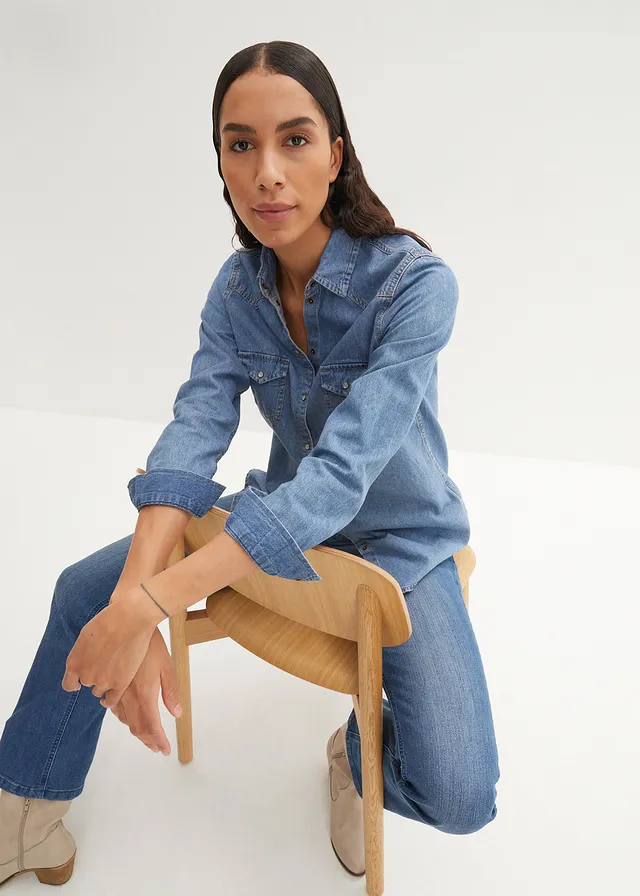 Spijkerblouse, Kleur: lichtblauw denim