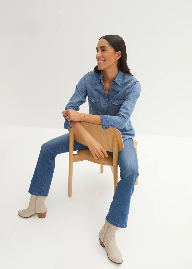 Spijkerblouse, Kleur: lichtblauw denim