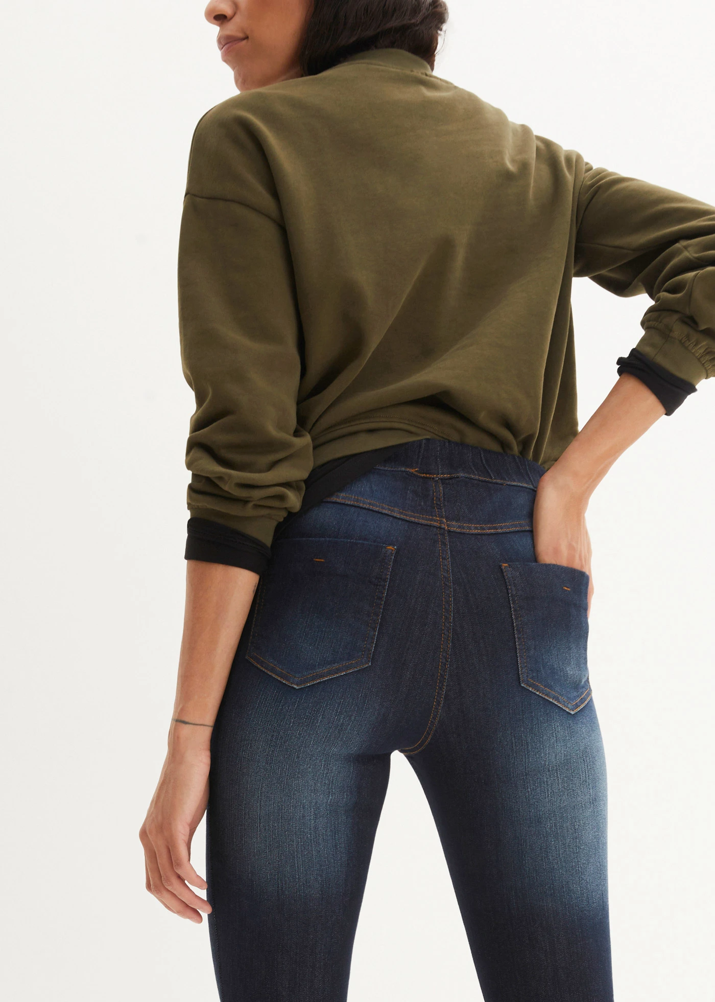 Pohodlné strečové tregíny • tmavě modrá used • bonprix obchod