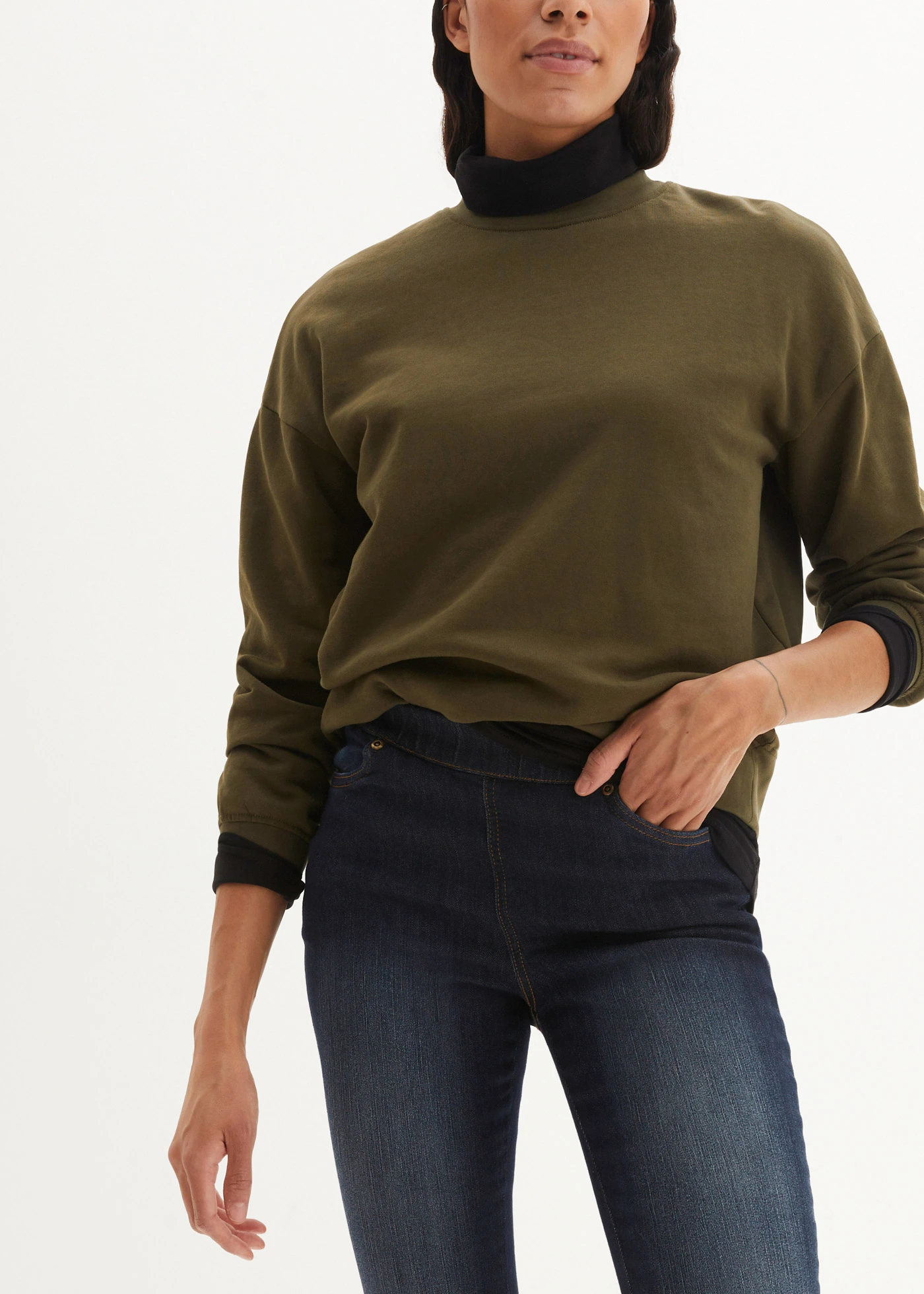 Pohodlné strečové tregíny • tmavě modrá used • bonprix obchod