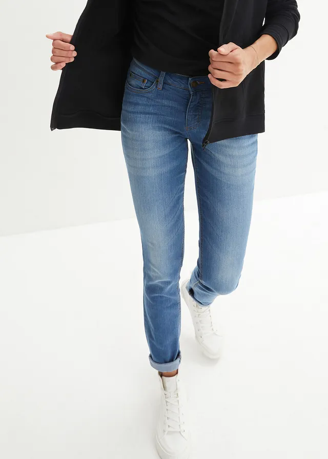 Skinny stretch jeans mid waist • blauw used • product-page.page-title-suffix