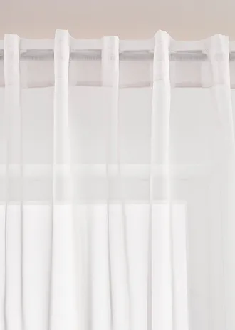 Firana z lekkiego woalu z ukrytymi szelkami (1 szt.) • biały • sklep bonprix