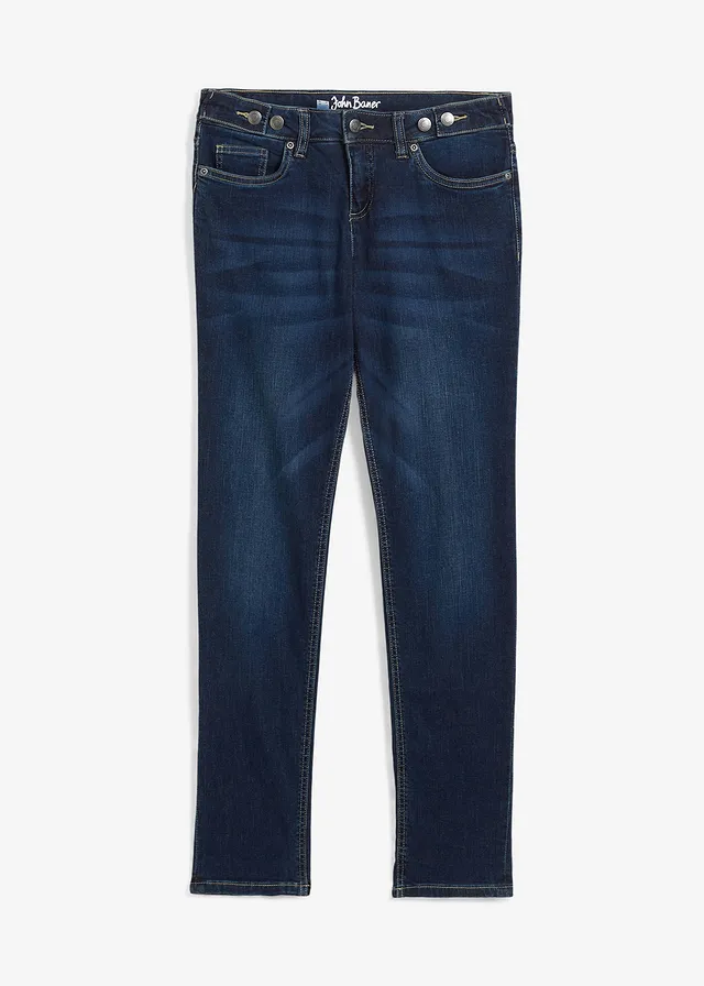 Blugi boyfriend cu talie medie, stretch
