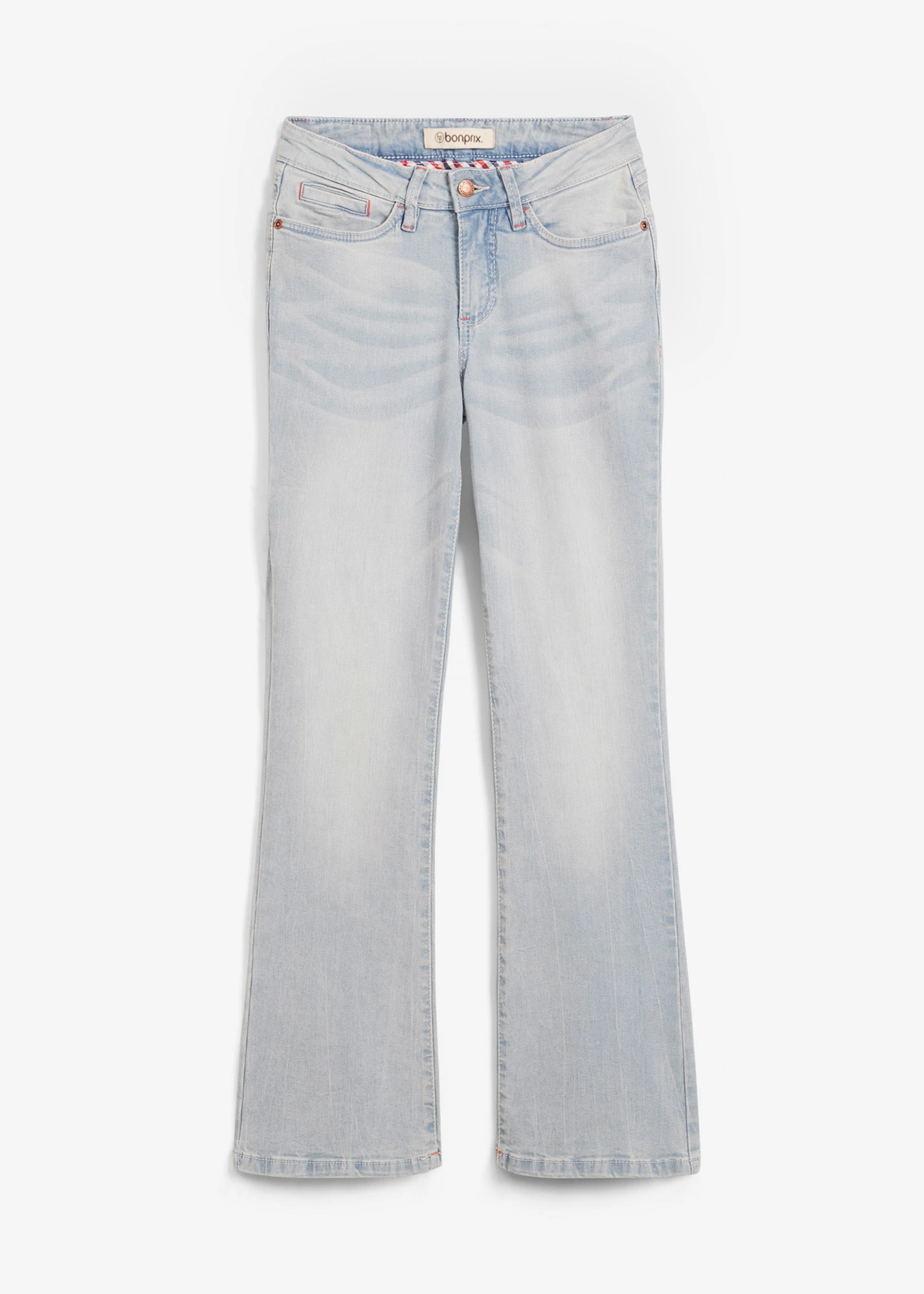 Strečové džíny Bootcut, Mid Waist • světle modrá used • bonprix obchod