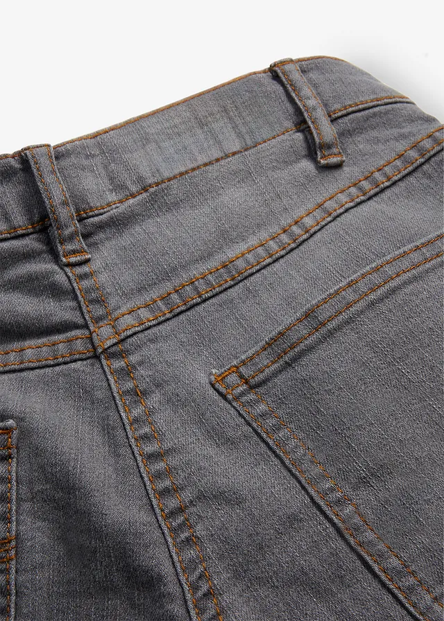 Jean droit taille mi-haute, extensible • gris used • product-page.page-title-suffix