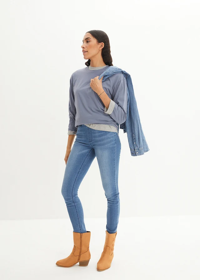 Jegging mid waist, Kleur: blue stone used