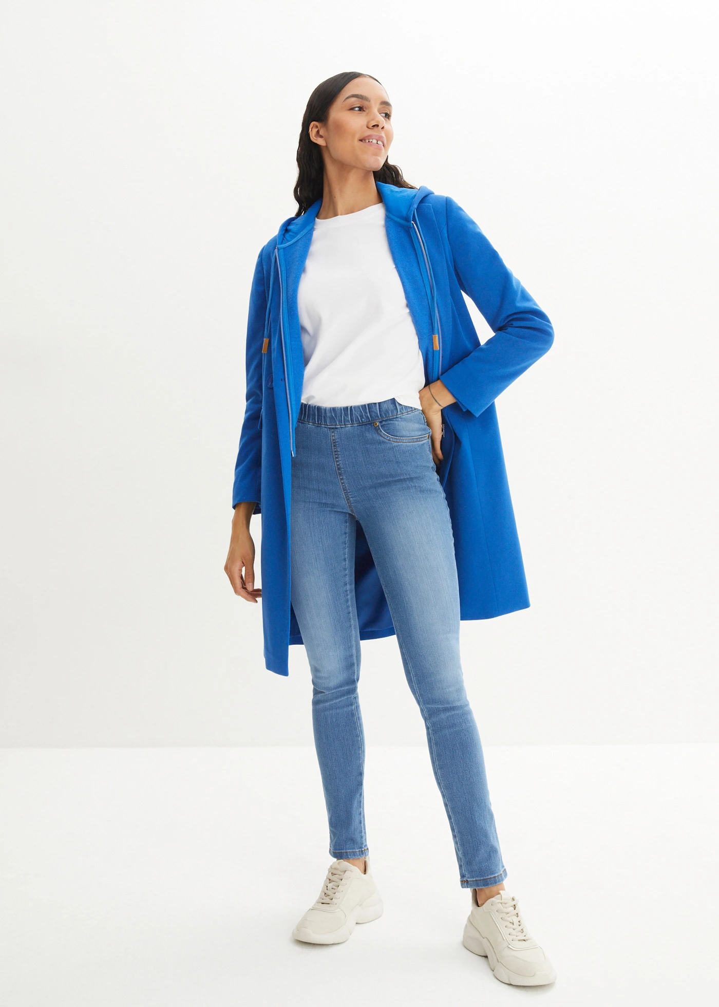 Pohodlné strečové tregíny • středně modrá used • bonprix obchod