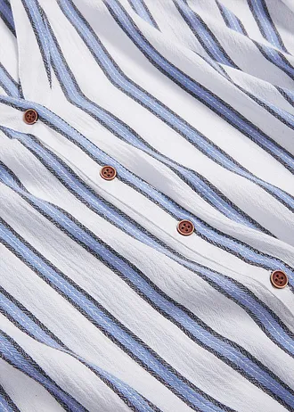 Chemisier fluide en crépon de viscose • bleu rayé • Boutique bonprix