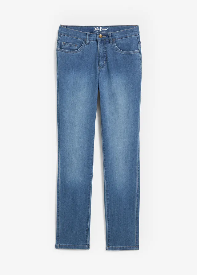 Jean droit taille mi-haute, extensible